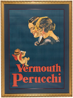 "VERMOUTH PERUCCHI" FRAMED ADVERTISING POSTER.