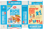 POST "RICE KRINKLES" FILE COPY CEREAL BOX FLAT WITH "SPRING-N-STRING" OFFER.