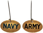 ARMY-NAVY FOOTBALL TWELVE BUTTONS AND RELATED SPANNING 1930s-1960s.