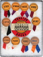 22 FIGURAL BASKETBALL BUTTONS WITH TEXTURED SURFACE PLUS 6" S. DAKOTA TEAM.