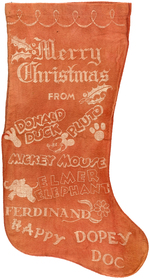 "MERRY CHRISTMAS" 1930s DISNEY CHRISTMAS STOCKING.