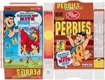 POST "COCOA PEBBLES" FILE COPY CEREAL BOX FLAT WITH "FLINTSTONE BIRD KITE" PREMIUMS.