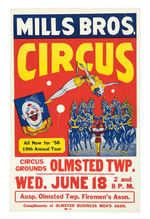 "MILLS BROS. CIRCUS" POSTER.