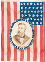 RARE "JAMES G. BLAINE" 1884 PORTRAIT FLAG.