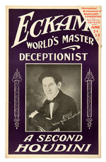 "ECKAM-WORLD'S MASTER DECEPTIONIST" MAGIC POSTER.