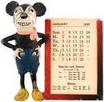 MICKEY MOUSE DEAN'S RAG-STYLE METAL FIGURAL CALENDAR HOLDER.