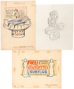 CURTISS CANDY COMIC CHARACTER STATUETTES PROTOTYPE ORIGINAL ART LOT.