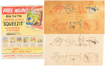 RIN TIN TIN CEREAL BOX BACK & TATTOO TRANSFERS PROTOTYPE ORIGINAL ART PAIR.