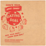 ROYAL CROWN COLA "DATING DIAL" PREMIUM PROTOTYPE ORIGINAL ART LOT.