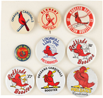 ST. LOUIS RELATED AND OTHER CARDINAL LOGO MINOR LEAGUE MUCHINSKY BUTTONS.