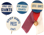 JERSEY CITY GIANTS FOUR MUCHINSKY COLLECTION BUTTONS INCLUDING "PRESS 1947."