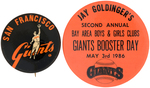 SAN FRANCISCO GIANTS TWO MUCHINSKY PHOTO PLATE BUTTONS.