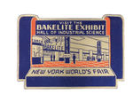 RARE NYWF 1939 GOLD FOIL STICKER FOR BAKELITE EXHIBIT.