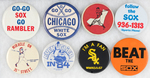 CHICAGO WHITE SOX EIGHT BUTTONS WITH SEVEN MUCHINSKY PHOTO PLATE EXAMPLES.