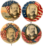 FOUR PARKER PORTRAIT BUTTONS BY BALTIMORE BADGE CO.