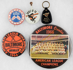 ORIOLES CHAMPS/SERIES 1966 ITEMS W/THREE FROM MUCHINSKY PLATE EXAMPLES.