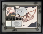 AEROSMITH "GET A GRIP" RIAA DOUBLE PLATINUM RECORD AWARD DISPLAY.