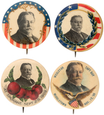 FOUR TAFT PORTRAIT BUTTONS INCLUDING TWO FROM SINGLE DAY EVENTS.