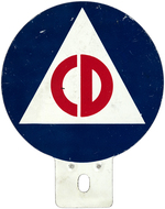 CIVIL DEFENSE LICENSE PLATE TOPPER.