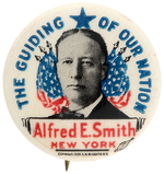 "THE GUIDING (STAR) OF OUR NATION ALFRED E. SMITH" BUTTON BLUE VARIETY.