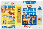 POST "ALPHA-BITS" FILE COPY CEREAL BOX FLAT & "ARCHIE'S CAR" PREMIUM.