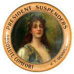 "PRESIDENT SUSPENDERS" ADVERTISING PIN TRAY.