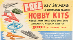 SCOTCH TAPE "HOBBY KITS" SIGN PROTOTYPE ORIGINAL ART.