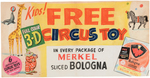 MERKEL BOLOGNA "3-D CIRCUS TOY" SIGN PROTOTYPE ORIGINAL ART.