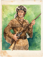 DAVY CROCKETT ILLUSTRATION ORIGINAL ART.