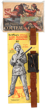 WALT DISNEY'S DAVY CROCKETT CARDED BELT & KNIFE.