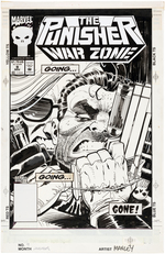 "THE PUNISHER WAR ZONE" #9 COMIC BOOK COVER ORIGINAL ART.