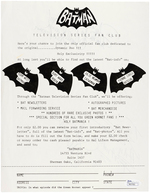 "BATMAN TELEVISION SERIES FAN CLUB" MULTI-SIGNED FLYER.