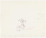 DONALD DUCK "THE AUTOGRAPH HOUND" PRODUCTION DRAWING ORIGINAL ART  MATCHED PAIR.