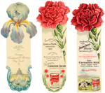 THREE BEAUTIFUL COLOR CELLULOID BOOKMARKS NAMING WORLDS FAIRS.