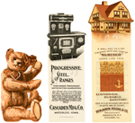 SIX CELLULOID BOOKMARKS PROMOTING HOUSEHOLD PRODUCTS.