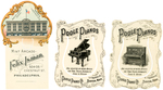 SIX CELLULOID BOOKMARKS FOR ARCADE, PIANOS, BANK, "GLAD" IRON.