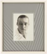 RUDOLPH VALENTINO FRAMED SIGNED PHOTO DISPLAY.