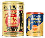 COCKTAIL STICKS/POTATO CHIPS TINS.