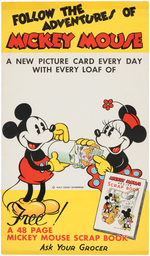 "MICKEY MOUSE RECIPE SCRAPBOOK" PROMOTIONAL WINDOW SIGN.