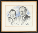 SIGNED JUGATE CAMPAIGN PORTRAIT FEATURING HUMPHREY AND MUSKIE.