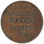 BRITISH 1796 TOKEN W/THREE MEN ON GALLOWS "NOTED ADVOCATES FOR THE RIGHTS OF MEN".