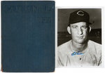 BOB LEMON 1937 YEARBOOK & SIGNED PHOTO.