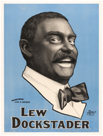 VAUDEVILLE BLACKFACE MINSTREL LEW DOCKSTADER LINEN-MOUNTED POSTER.