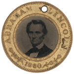 LINCOLN/HAMLIN 1860 BRASS SHELL FERROTYPE.