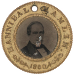 LINCOLN/HAMLIN 1860 BRASS SHELL FERROTYPE.