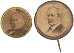 PAIR OF GREELEY AND TILDEN PORTRAIT BADGES.