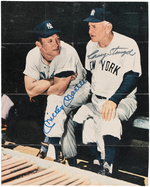 MICKEY MANTLE & CASEY STENGEL SIGNED MAGAZINE PAGE.