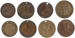 EIGHT PRESIDENTIAL CAMPAIGN TOKENS FROM 1848-1856 INCLUDING CASS.