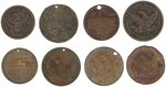 EIGHT PRESIDENTIAL CAMPAIGN TOKENS FROM 1848-1856 INCLUDING CASS.
