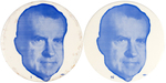 PAIR OF LARGE NIXON FLOATING HEAD SERIAL NUMBERED BUTTONS INCLUDING #1.